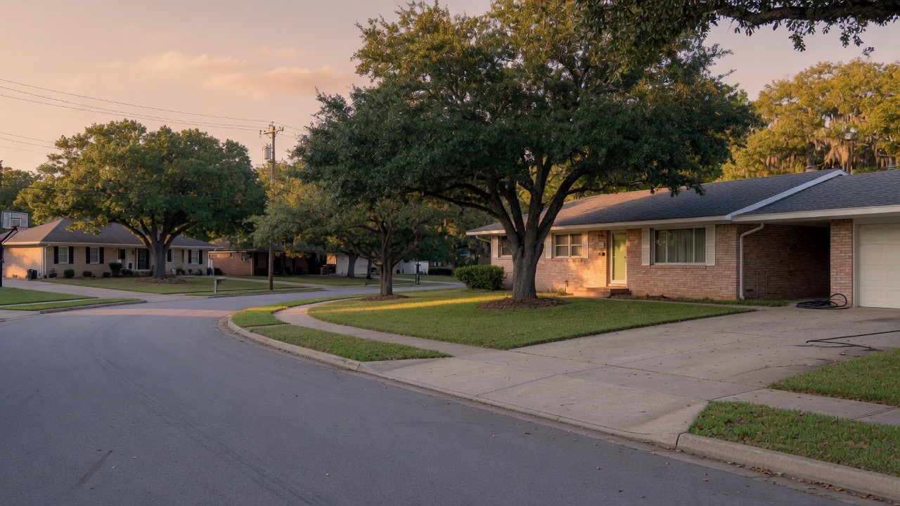 Quiet North Dallas street of brick ranches where residential junk pickup is a morning job, not a dumpster week